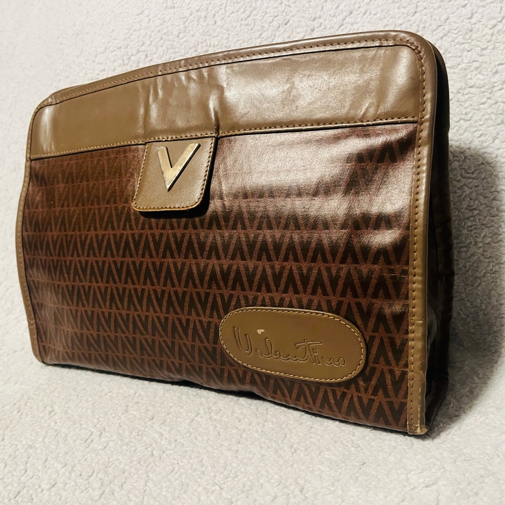 Mario Valentino Monogram Brown Clutch - Picture 2 of 11